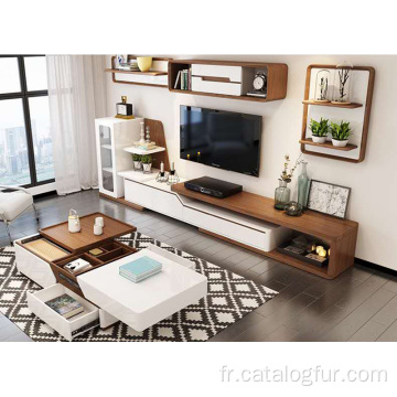 Longs supports de télévision centres de divertissement table de console multimédia 3 tiroirs meuble de télévision en bois